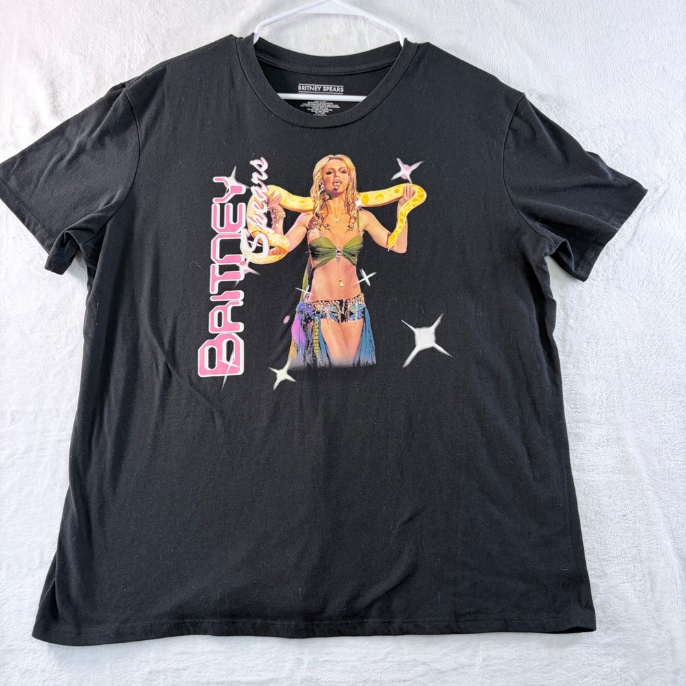 Britney Spears T-Shirt Graphic Snake VMA Performance Black XL (15/17)